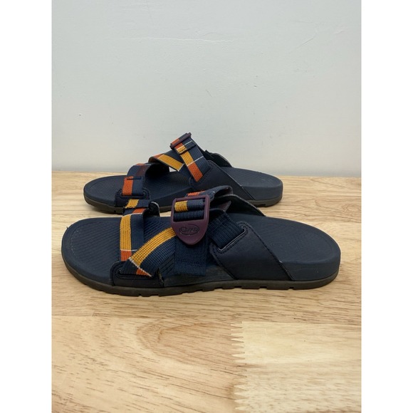 Chaco Women's Size 8 Lowdown Slide Sandals Adjustable Straps Yellow Red Navy #63 - Picture 5 of 10